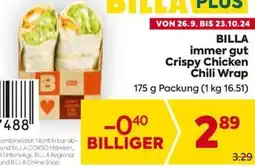 Billa Billa immer gut crispy chicken chili wrap Angebot