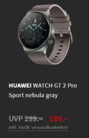 Media Markt Huawei Watch GT 2 Pro Sport nebula gray Angebot