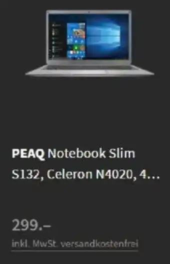 Media Markt PEAQ Notebook Slim S132, Celeron N4020, 4 Angebot