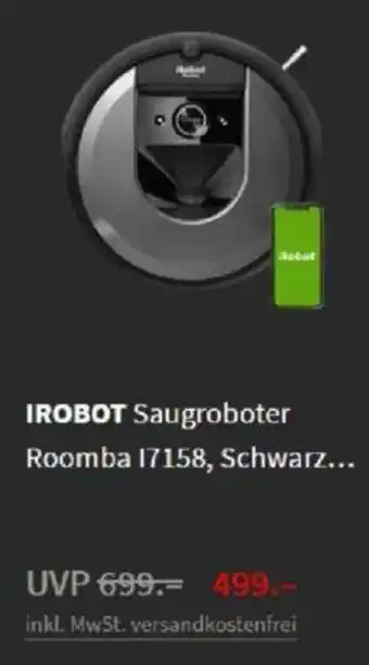 Media Markt iRobot Saugroboter Roomba i7158, Schwarz Angebot