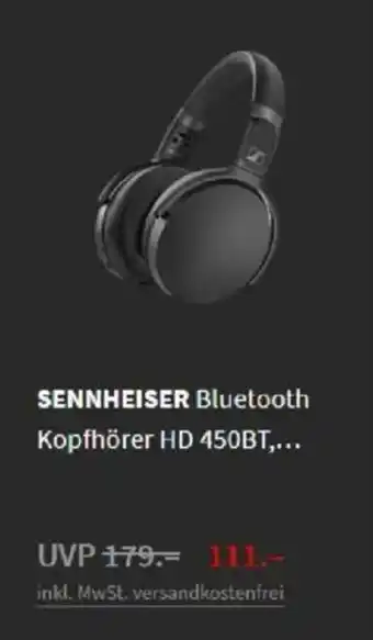 Media Markt Sennheiser Bluetooth Kopfhörer HD 450BT Angebot