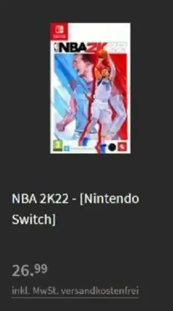 Media Markt Nintendo Switch NBA 2K22 Angebot