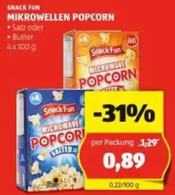 Hofer Snack fun mikrowellen popcorn Angebot