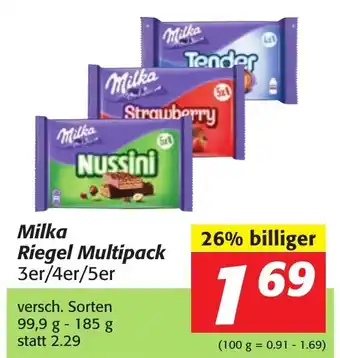 Strasser Markt Milka Riegel Multipack 99,9-185g Angebot