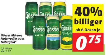 Strasser Markt Gösser Märzen, Naturradler oder Naturgold 0,5L Angebot