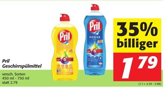 Strasser Markt Pril Geschirrspülmittel 450-750ml Angebot