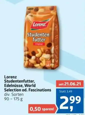 ADEG Lorenz Studentenfutter, Edelnüsse, World Selection od. Fascinations 90-175g Angebot
