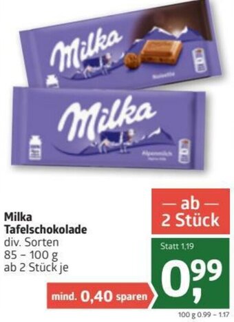 ADEG Milka Tafelschokolade 85-100g Angebot