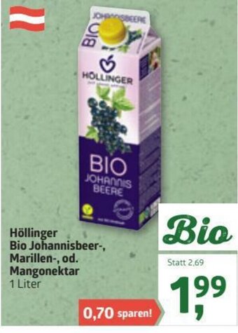 ADEG Höllinger Bio Johannisbeer, Marillen od. Mangonektar 1L Angebot
