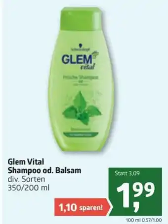 ADEG Glem Vital Shampoo od. Balsam 350/200ml Angebot