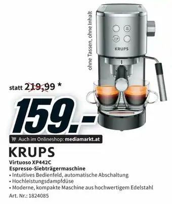 Media Markt Krups Virtuoso XP442C Espresso Siebträgermaschine Angebot