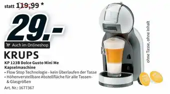 Media Markt Krups KP 123B Dolce Gusto Mini Me Kapselmaschine Angebot