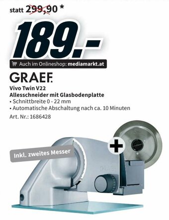 Media Markt Graef Vivo Twin V22 Allesschneider mit Glasbodenplatte Angebot