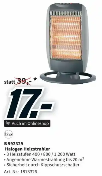 bhp B 992329 Halogen Heizstrahler