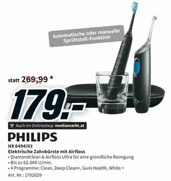 Media Markt Philips HX 8494/03 Elektrische Zahnbürste mit Airfloss Angebot