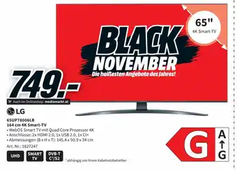 Media Markt LG 65UP78006LB 146 cm 4K Smart TV Angebot