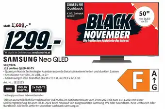 Media Markt Samsung 50QN92A 125 cm Neo QLED 4K TV Angebot