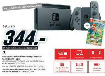 Media Markt Nintendo Switch +Mario Party Superstars Spielkonsole+Spiel Angebot