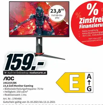 Media Markt AOC 24G2U5/BK 23,8 Zoll Monitor Gaming Angebot
