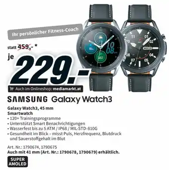 Media Markt Samsung Galaxy Watch3 45mm Smartwatch Angebot