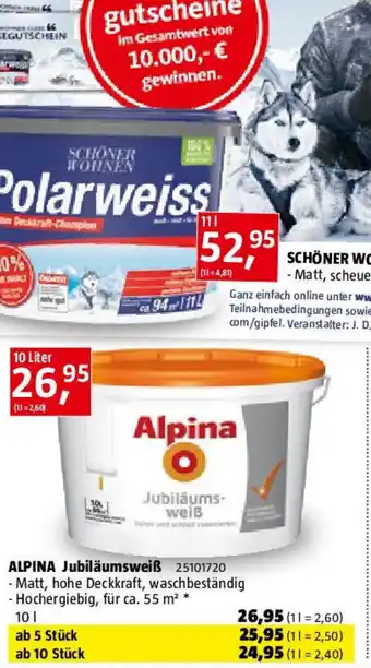 Bauhaus Alpina jubiläumsweiß Angebot