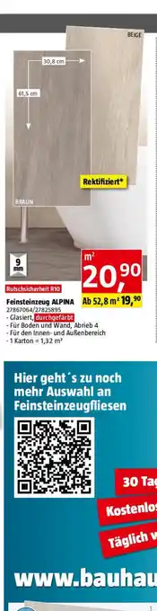 Bauhaus Feinsteinzeugfliese alpina Angebot