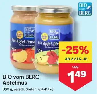 MPreis Bio vom berg apfelmus Angebot