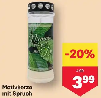 MPreis Motivkerze mit spruch Angebot