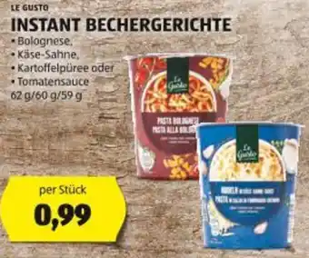 Hofer LE GUSTO INSTANT BECHERGERICHTE Angebot