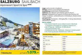 Billa Salzburg Saalbach Alpinreport Sport& Spa Angebot