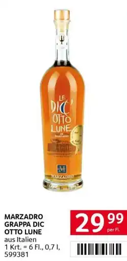 Transgourmet Marzadro grappa dic otto lune Angebot