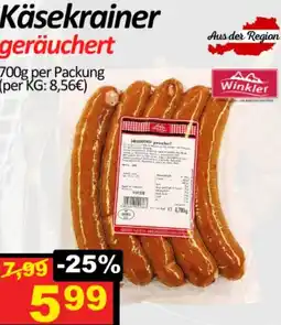 Wurstico Käsekrainer geräuchert Angebot