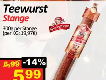 Wurstico Teewurst Stange Angebot