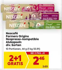 Billa Nescafé Farmers Origins Nespresso-kompatible Alukapseln div. Sorten Angebot