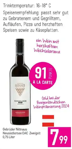 Sutterlüty Gebrüder Nittnaus Neusiedlersee DAC Zweigelt Angebot