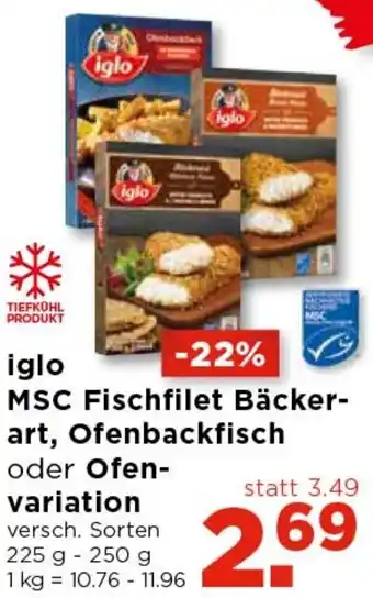 Unimarkt Iglo MSC Fischfilet Bäcker Art Ofenbackfisch Angebot