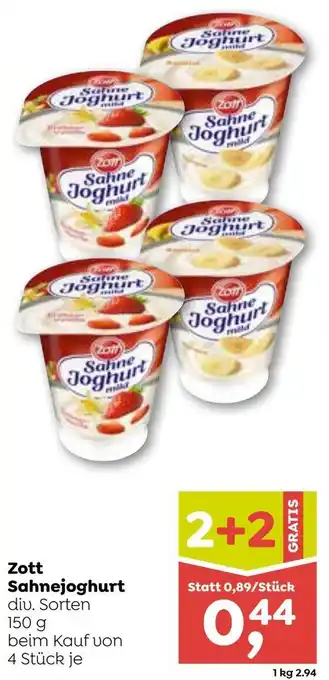 ADEG Zott Sahnejoghurt Angebot