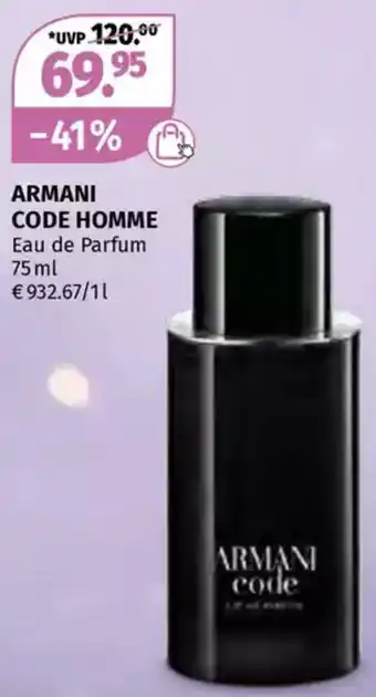 Müller ARMANI CODE HOMME Angebot