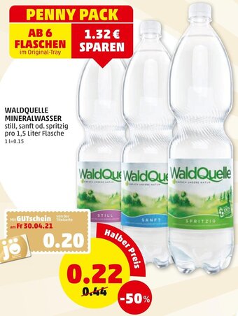 PENNY Waldquelle Mineralwasser 1,5 L Angebot