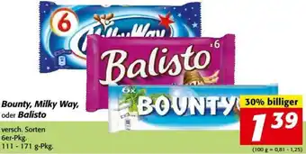 Nah&Frisch Bounty,Milky Way, Oder Balisto 111-171g Angebot