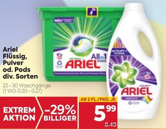 Billa Ariel Flüssig,Pulver Od. Pods Div. Sorten Angebot