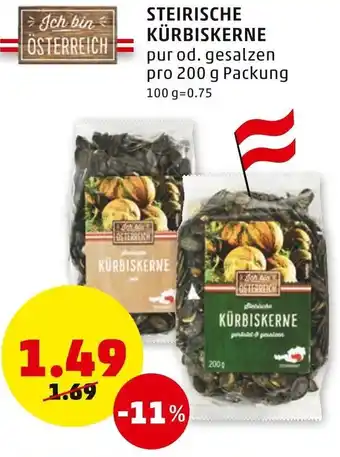 PENNY Steirische Kürbiskerne 200 g Angebot