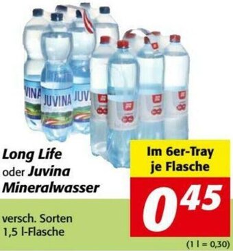 Long Life Oder Juvina Mineralwasser 1,5 L