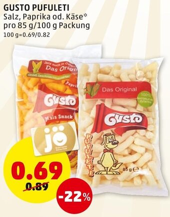 PENNY Gusto Pufuleti 85 g/100 g Angebot