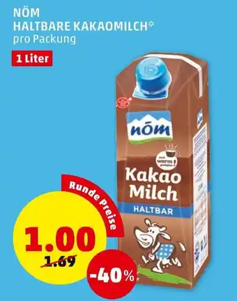 PENNY Nöm Haltbare Kakaomilch 1 Liter Angebot