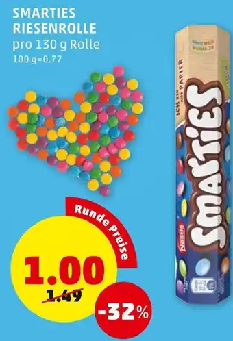 PENNY Smarties Riesenrolle 130 g Angebot