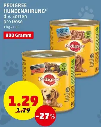PENNY Pedigree Hundenahrung 800 Gramm Angebot
