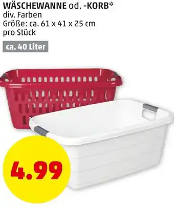 PENNY Wäschewanne Od. Korb 40 Liter Angebot