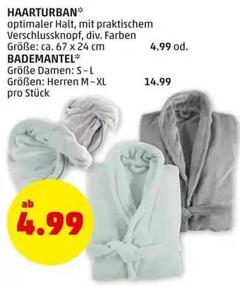 PENNY Haarturban 67x24 cm ,Bademantel S-L Angebot