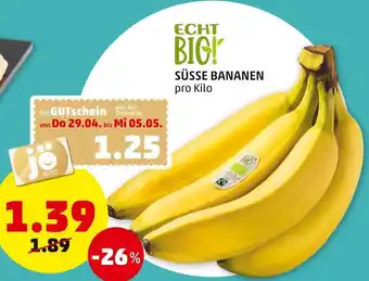 PENNY Echt Bio Süsse Bananen Angebot